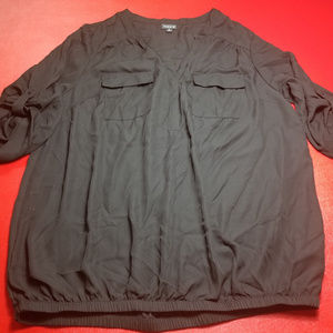 Torrid sz 2 black blouse 3/4 sleeve